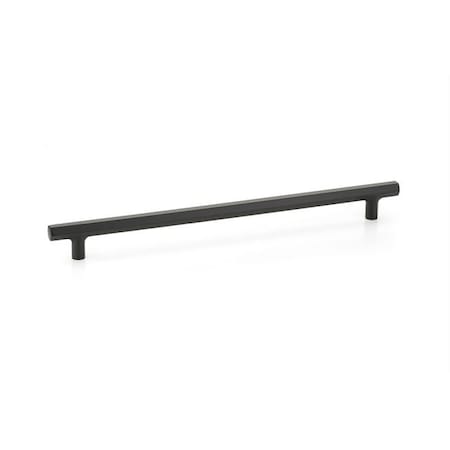 Emtek Mod Hex Cabinet Pull with 12 in Center to Center Flat Black Finish 86681US19